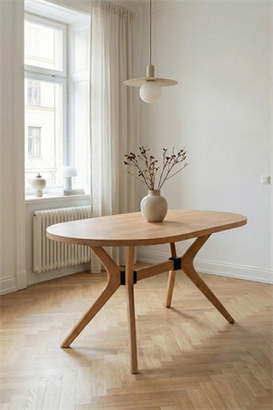 Woodenbend West Naturel Ahşap 4 adet Hasır Detay Sandalyeli Oval Mutfak Masa Takımı 80x130 – Bohem İskandinav