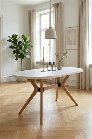 West Naturel-Beyaz Ahşap 4 adet Hasır Detay Sandalyeli Oval Mutfak Masa Takımı 80x130 – Bohem İskandinav