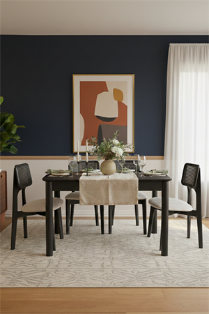 Woodenbend Helen Mat Siyah Açılır Yemek Masası Takımı 80x120 / 80x150 cm | 4 Hazeran Sandalyeli Modern & Endüstriyel Kayın Ahşap Masa Seti