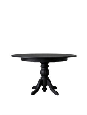 Woodenbend Lora Siyah Yuvarlak Açılır Yemek Masası Takımı 100x100 / 130 cm Mat Lake Üst Tabla | Kumaş Sandalyeli 4-6 Kişilik Modern Şık Ahşap Masa Seti