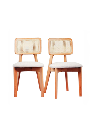 Woodenbend Arlen Beyaz Naturel Oval Benchli Yemek Masası Takımı 80x130 cm