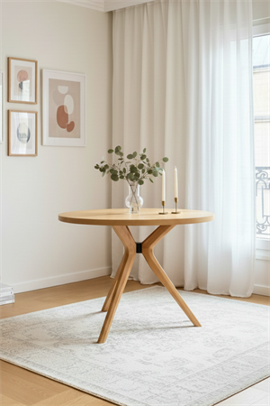 Woodenbend Arlen Natural 100 cm Yuvarlak Yemek Masası – Bohem & İskandinav Tarz