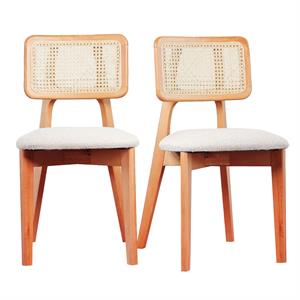 Woodenbend Arlen Yuvarlak Natural 100 cm Ahşap Yemek Masası Takımı – Hazeran Sandalyeli 2 Kişilik Masa Seti