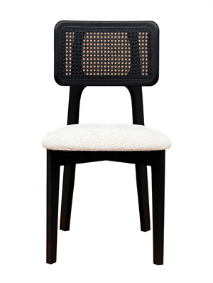 Woodenbend Arlen Siyah Yuvarlak Masa Takımı 100 cm – 4 Hazeranlı Kayın Sandalyeli Bohem İskandinav Yemek Masası