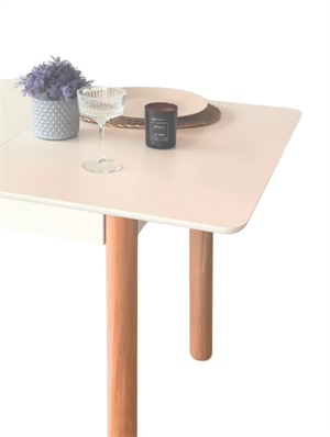 Woodenbend Arya Açılır Beyaz  Bençli Mutfak Masa Sandalye Takımı 80x120