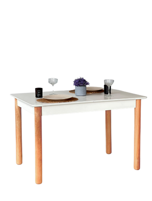 Woodenbend Arya Açılır Beyaz  Bençli Mutfak Masa Sandalye Takımı 80x120