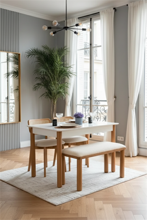 Woodenbend Arya Açılır Natural Bençli Mutfak Masa Sandalye Takımı 80x120 