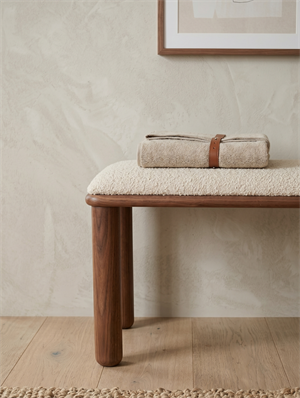 Woodenbend Arya Ceviz Ahşap Bench | Bohem & İskandinav Teddy Kumaş Bench