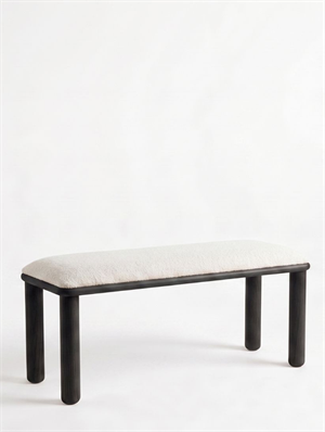Woodenbend Arya Siyah Lake Ahşap Bench | Bohem & İskandinav Teddy Kumaş Bench