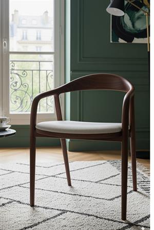 Woodenbend Belle Ceviz Rengi Masa Takımı 100 cm – 4 Sandalyeli Kayın Ağacı Modern Bohem İskandinav Tasarım