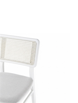 Woodenbend Bernando Beyaz Natural Hazeran Masa Takımı 100 cm – 4 Kayın Sandalyeli Bohem İskandinav Yemek Masası