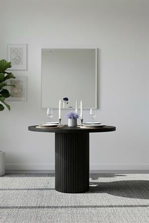 Woodenbend Bernando Siyah Hazeran Masa Takımı 100 cm – 4 Kayın Sandalyeli Bohem İskandinav Yemek Masası