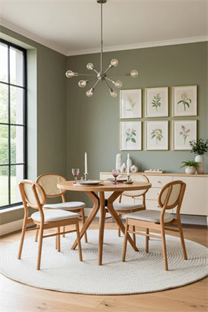 Woodenbend Beslan Yuvarlak Natural 100 cm Ahşap Yemek Masası Takımı – Hazeran Sandalyeli 4 Kişilik Masa Seti