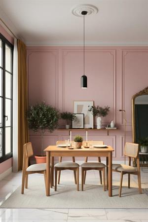 Woodenbend Bohem Dikdörtgen Natural 80x120 cm Ahşap Yemek Masası Takımı – Hazeran Sandalyeli 4 Kişilik Masa Seti