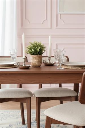 Woodenbend Bohem Masif Ahşap Ceviz Rengi 80x120 cm Dikdörtgen Yemek Masası – Bohem & İskandinav Tarz