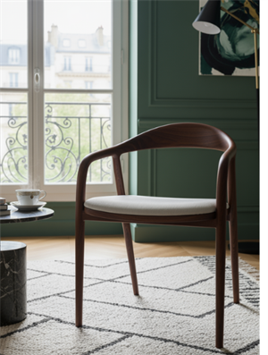 Woodenbend Delfi Ceviz Rengi Ahşap Sandalye – Modern İskandinav ve Konforlu Tasarım