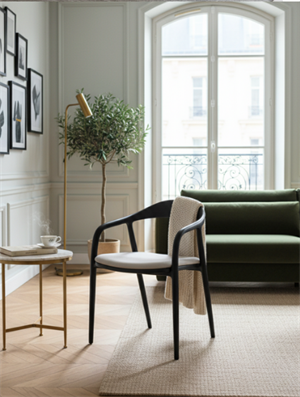 Woodenbend Delfi Siyah Ahşap Sandalye – Modern İskandinav ve Konforlu Tasarım