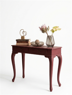 Woodenbend Panama Vişne Renk Mat Lake Dresuar 100x39x80 cm | 2 Çekmeceli Klasik Modern  Şık Antre Dresuar