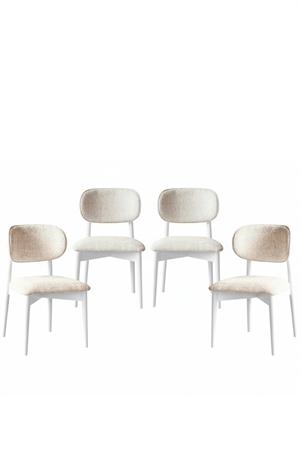 Woodenbend Felix Beyaz Ahşap Döşemeli Sandalye ( 4  Adet )