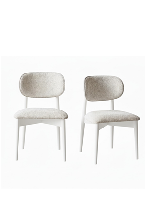 Woodenbend Felix Beyaz Ahşap Döşemeli Sandalye ( 2 Adet )