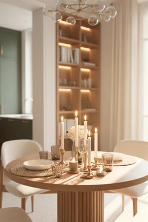 Woodenbend Felix Natural Ahşap Masa Sandalye Takımı 100x100 