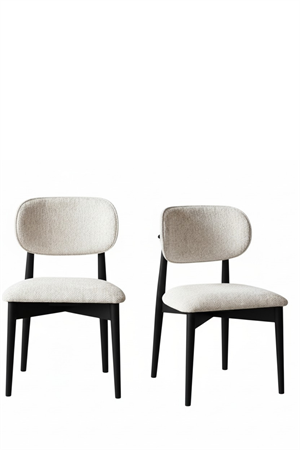 Woodenbend Felix Siyah Ahşap Döşemeli Sandalye ( 2 Adet )