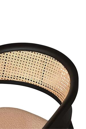 Woodenbend Florida Siyah Ahsap Natural Hazeranlı Sandalye ( 2 Adet )