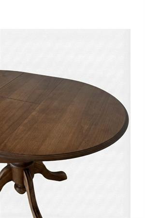 Woodenbend Focus Ceviz Yuvarlak 100 cm Ahşap Açılır Yemek Masası Takımı – Hazeran Sandalyeli 4 Kişilik Masa Seti