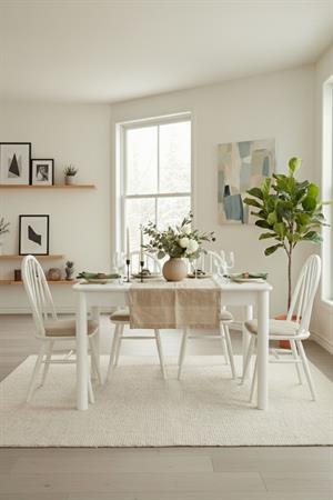 Woodenbend Freya Beyaz 80x120 cm Açılır Masa Takımı – 4 Kayın Sandalyeli Country Şıklık