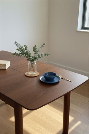 Woodenbend Freya Ceviz Rengi 80x120 cm Açılır Masa Takımı – 4 Kayın Sandalyeli Country Tasarım