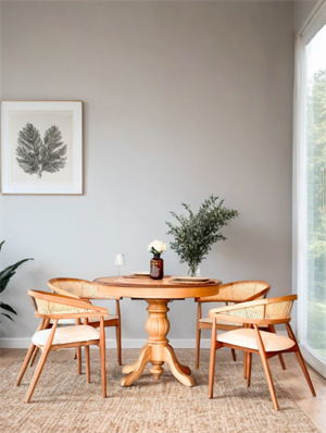 Woodenbend Gerona Ahşap Natural Hazeranlı Açılır Masa Takımı