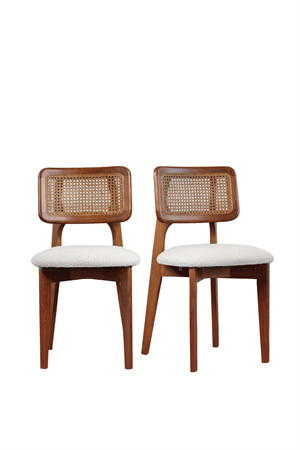Woodenbend Helen Ceviz Rengi Açılır Yemek Masası Takımı 80x120 / 80x150 cm | 4 Hazeran Sandalyeli Masif Kayın Ayaklı Country & Modern Masa Seti