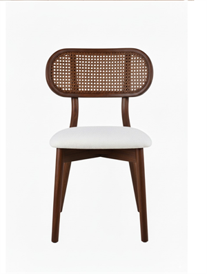 Woodenbend İris Ceviz Rengi Oval Ahşap Masa Takımı 80x130 cm – 4 Troy Sandalyeli Modern İskandinav Country Yemek Masası Seti