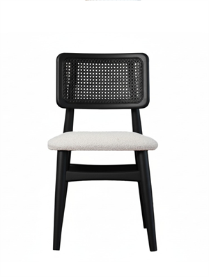 Woodenbend İris Siyah Ahsap Hazeranlı Sandalye