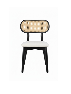 Woodenbend İris Siyah Oval Ahşap Masa Takımı 80x130 cm – 4 Troy Sandalyeli Modern İskandinav