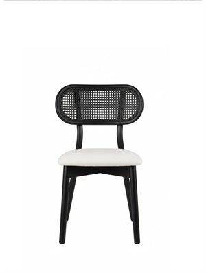 Woodenbend İris Siyah Oval Ahşap Masa Takımı 80x130 cm – 4 Troy Sandalyeli Modern İskandinav