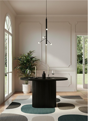 Woodenbend İris Siyah Oval Ahşap Masa Takımı 80x130 cm – 4 Troy Sandalyeli Modern İskandinav