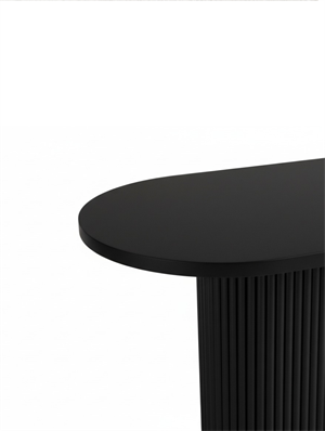 Woodenbend İris Siyah Oval Ahşap Masa Takımı 80x130 cm – 4 Troy Sandalyeli Modern İskandinav