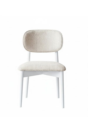 Woodenbend Kraunt Natural Yuvarlak Ahşap Masa Takımı 100x100 cm – 4 Beyaz Sandalyeli Modern İskandinav