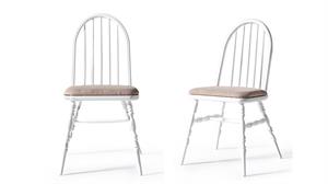 Woodenbend Laura Ahşap Sandalye Beyaz (4 Adet )