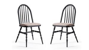 Woodenbend Laura Ahşap Sandalye Siyah Eskitme  (4 Adet )