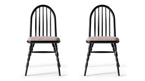 Woodenbend Laura Ahşap Sandalye Siyah Eskitme  (4 Adet )