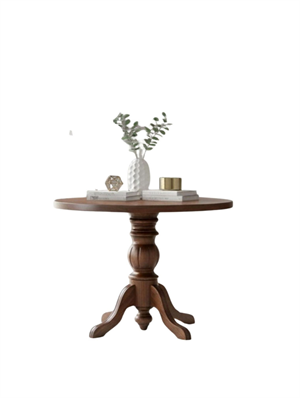 Woodenbend Laura Ceviz Rengi Yuvarlak Ahşap Masa Takımı 100x100 cm – 4 Sandalyeli Modern İskandinav