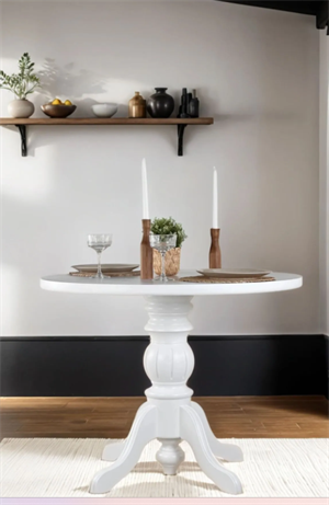 Woodenbend Lores Beyaz 100 cm Yuvarlak Yemek Masası – Bohem & İskandinav Tarz