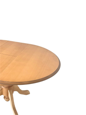 Woodenbend Lora Naturel Yuvarlak Açılabilir Ahşap Yemek Masası Takımı 100x100 cm – Kumaş Sandalyeli 4-6 Kişilik Mutfak ve Salon Masa Seti