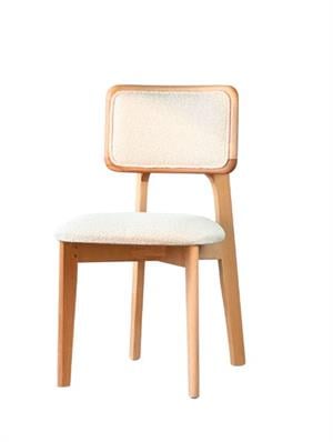 Woodenbend Mirla Natural Döşemeli Kayın Sandalye – Ahşap Detaylı El İşçiliği 