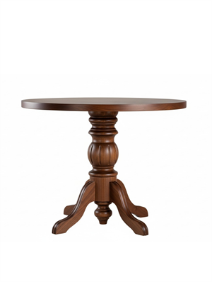 Woodenbend Lores Ceviz Yuvarlak Masa 100x100 cm – Modern Minimal Ahşap Yemek Masası