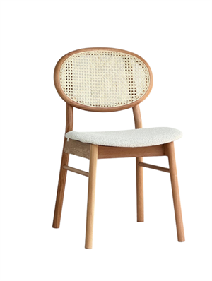 Woodenbend Florina Yuvarlak Natural 100 cm Ahşap Yemek Masası Takımı – Hazeran Sandalyeli 4 Kişilik Masa Seti