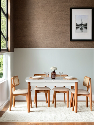 Woodenbend LORETTA NATURAL BEYAZ AÇILIR MASA SANDALYE TAKIMI 70X127