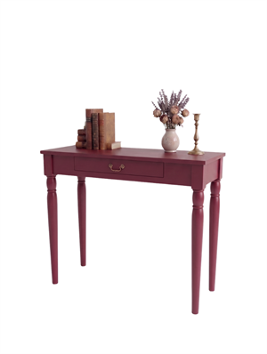Woodenbend Marine Bordo Dresuar 100 cm | Klasik Country Ahşap Ayaklı Çekmeceli Lake Dresuar